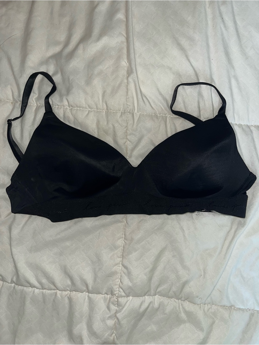 PINK Victoria's Secret Black Wireless Smooth T-Shirt Bra